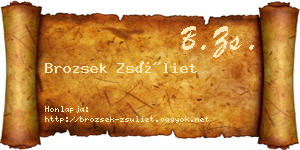 Brozsek Zsüliet névjegykártya